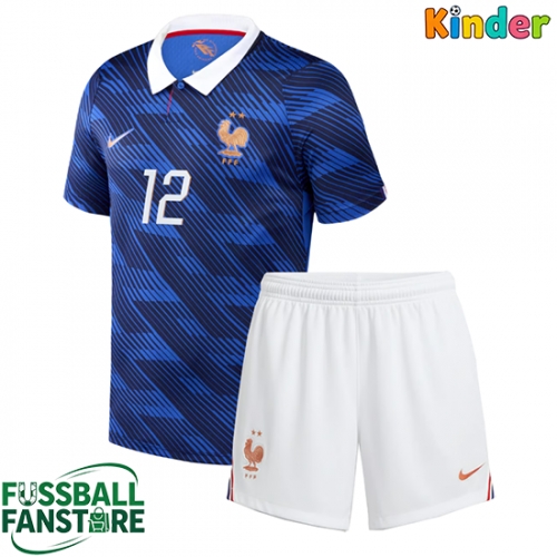 Frankreich Randal Kolo Muani #12 Replik Heimtrikot Kinder WM 2026 Kurzarm (+ Kurze Hosen)